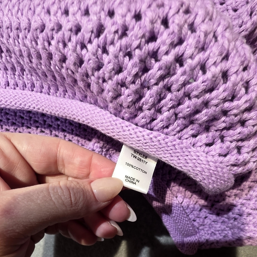 Zenana Outfitters New In Poly Lavender Knit Sweater Small PTP 28 Length 21 - Picture 7 of 7